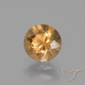 1.56 ct Golden Zircon Stone, Natural Zircon in Diamond-Cut Shape for Sale