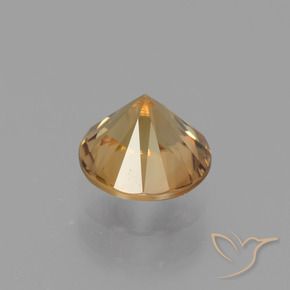 Zircon Gemstone in 6.5 mm (calibrated) Size for Sale, Zircon Stone in Golden-Peach Color