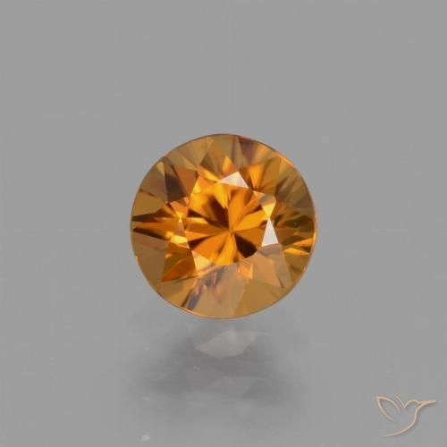 1.10ct Natural Orange Brown Zircon, Round, VVS-VS
