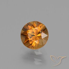 1.10 ct Orange Zircon Stone, Natural Zircon in Diamond-Cut Shape for Sale