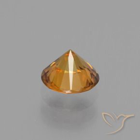Zircon Gemstone in 6 mm (calibrated) Size for Sale, Zircon Stone in Orange Brown Color