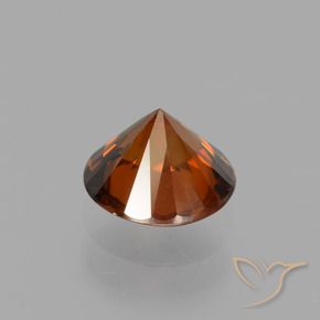 Zircon Gemstone in 6.5 mm (calibrated) Size for Sale, Zircon Stone in Reddish Orange Color