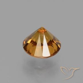 Zircon Gemstone in 6.5 mm (calibrated) Size for Sale, Zircon Stone in Brownish Orange Color