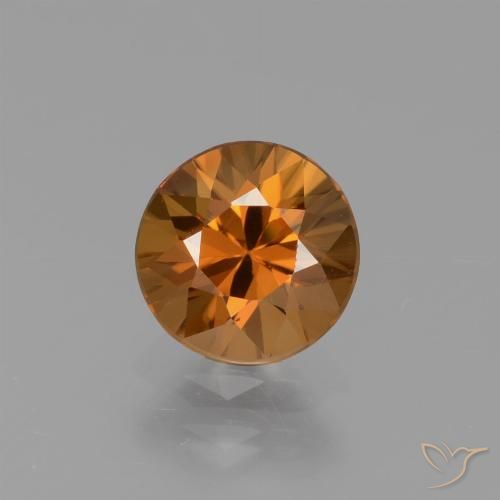 1.43ct Natural Earth Orange Zircon, Round, VVS-VS