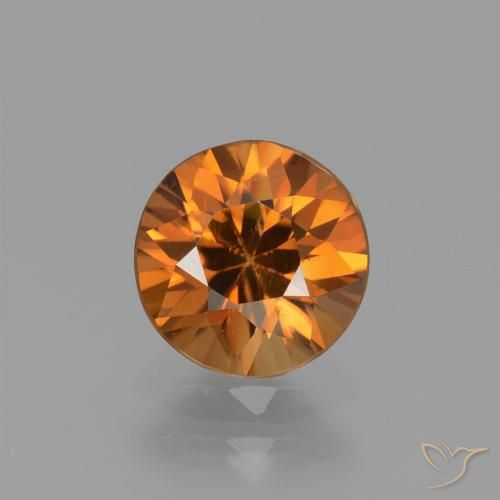 1.57ct Natural Brownish Orange Zircon, Round, VS