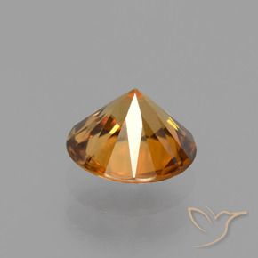 Zircon Gemstone in 7 mm (calibrated) Size for Sale, Zircon Stone in Brownish Orange Color
