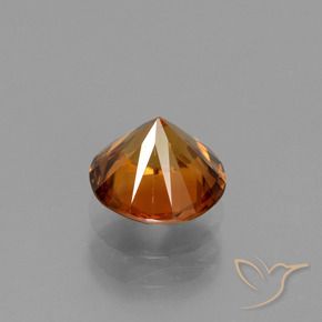 Zircon Gemstone in 7 mm (calibrated) Size for Sale, Zircon Stone in Brownish Orange Color