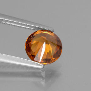 Zircon Gemstone in 6.5 mm (calibrated) Size for Sale, Zircon Stone in Orange Color