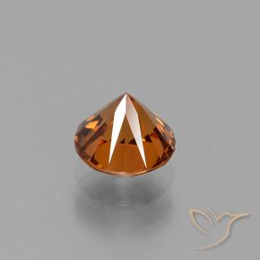 Zircon Gemstone in 6.5 mm (calibrated) Size for Sale, Zircon Stone in Deep Orange Color