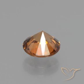 Zircon Gemstone in 6.5 mm (calibrated) Size for Sale, Zircon Stone in Medium Orange Color