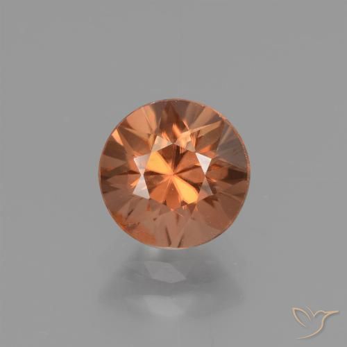 1.60ct Natural Medium Orange Zircon, Round, VVS-VS