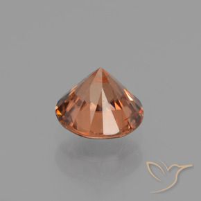 Zircon Gemstone in 6.5 mm (calibrated) Size for Sale, Zircon Stone in Medium Orange Color