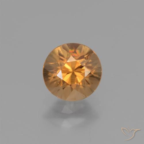 1.31ct Natural Rust Orange Zircon, Round, VVS-VS