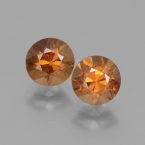 Deep Orange Zircon Gem - 1.4ct Diamond-Cut (ID: 438308)