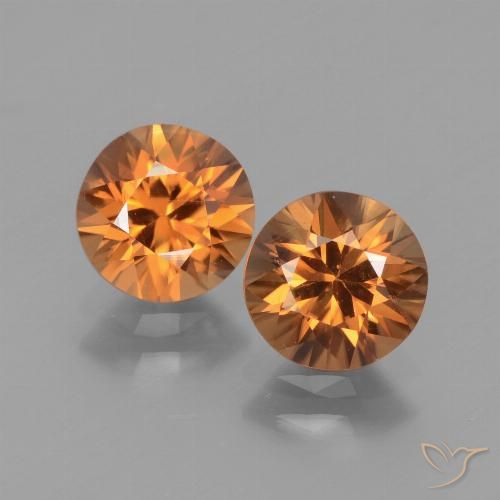 3.04 ct Orange Zircon, 6.6 mm Diamond Cut From Cambodia, Photo A