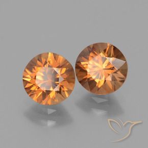 3.04 ctw Orange Zircon Stones, Natural Zircon in Diamond-Cut Shape for Sale