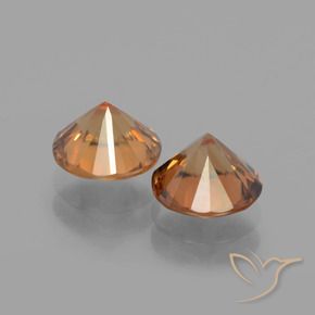 Zircon Gemstones in 6.5 mm (calibrated) Size for Sale, Zircon Stones in Medium Orange Color