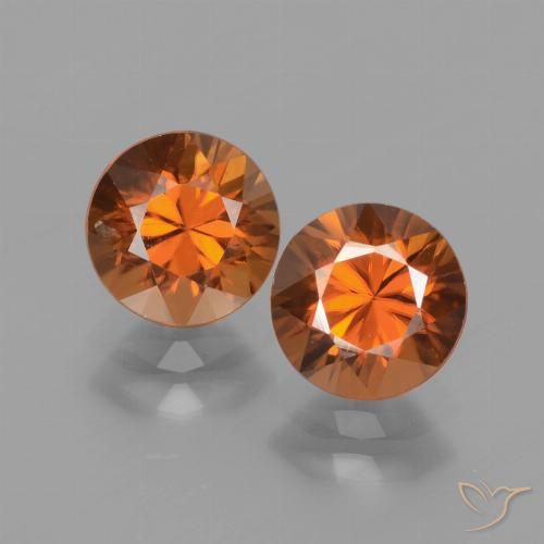 3.36ctw Natural Medium Orange Zircon, Round, VS