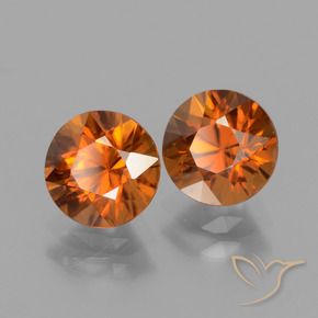3.43 ctw Orange Zircon Stones, Natural Zircon in Diamond-Cut Shape for Sale