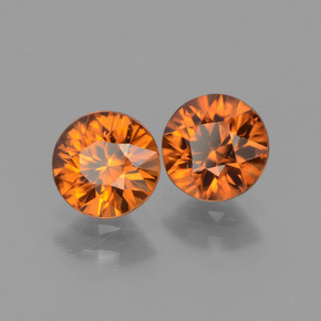 2.43 ctw Orange Zircon Stones, Natural Zircon in Diamond-Cut Shape for Sale