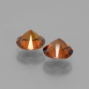 Zircon Gemstones in 6.2 mm Size for Sale, Zircon Stones in Orange Color
