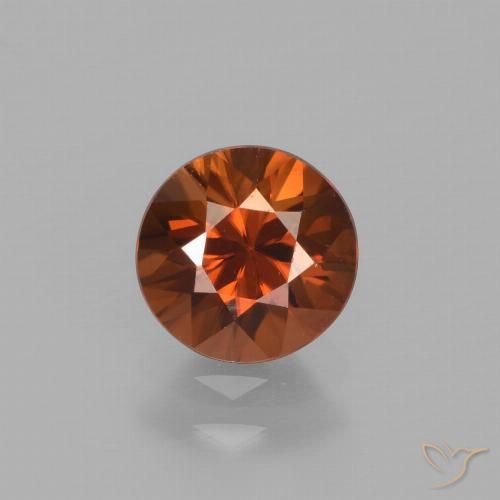Deep Orange Zircon Gem - 1.5ct Diamond-Cut (ID: 438357)