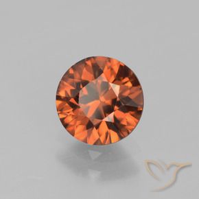 1.45 ct Orange Zircon Stone, Natural Zircon in Diamond-Cut Shape for Sale