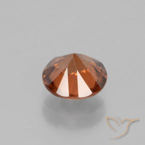 Zircon Gemstone in 6.5 mm (calibrated) Size for Sale, Zircon Stone in Deep Orange Color