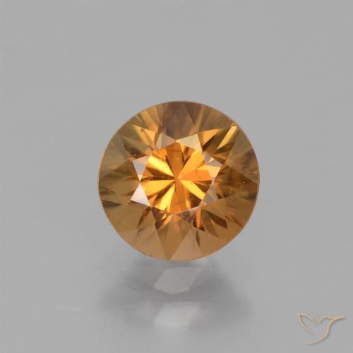 1.68ct Natural Medium Orange Zircon, Round, VS