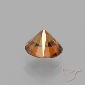 Zircon Gemstone in 6.5 mm (calibrated) Size for Sale, Zircon Stone in Deep Orange Color