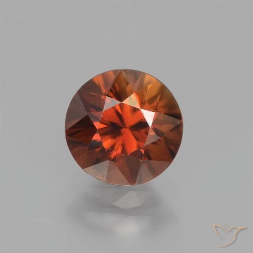 Circón naranja de 1,71 quilates, corte de diamante de 6,7 mm de Camboya, Photo A