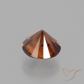 Zircon Gemstone in 6.5 mm (calibrated) Size for Sale, Zircon Stone in Amber Orange Color