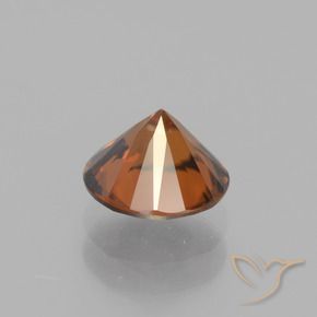 Zircon Gemstone in 7 mm (calibrated) Size for Sale, Zircon Stone in Dark Orange Color