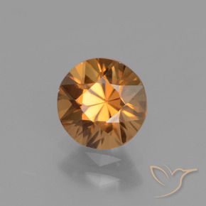 1.59 ct Orange Zircon Stone, Natural Zircon in Diamond-Cut Shape for Sale