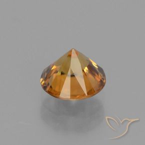 Zircon Gemstone in 6.5 mm (calibrated) Size for Sale, Zircon Stone in Medium Orange Color