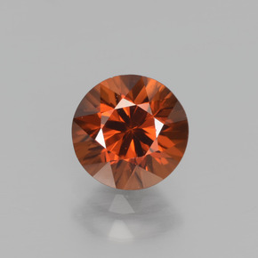 Deep Orange Zircon Gem - 1.6ct Diamond-Cut (ID: 438368)