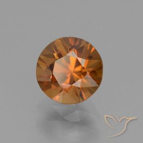 1.66 ct Orange Zircon Stone, Natural Zircon in Diamond-Cut Shape for Sale