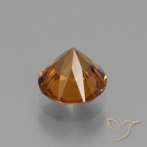 Zircon Gemstone in 6.5 mm (calibrated) Size for Sale, Zircon Stone in Deep Orange Color