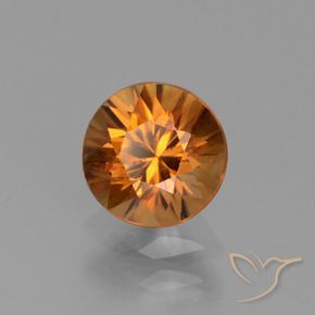 1.37 ct Orange Zircon Stone, Natural Zircon in Diamond-Cut Shape for Sale