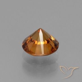 Zircon Gemstone in 6 mm (calibrated) Size for Sale, Zircon Stone in Earth Orange Color