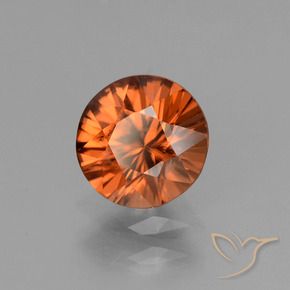 1.36 ct Orange Zircon Stone, Natural Zircon in Diamond-Cut Shape for Sale