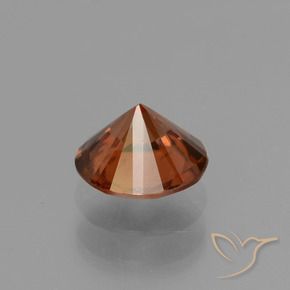 Zircon Gemstone in 6.5 mm (calibrated) Size for Sale, Zircon Stone in Amber Orange Color
