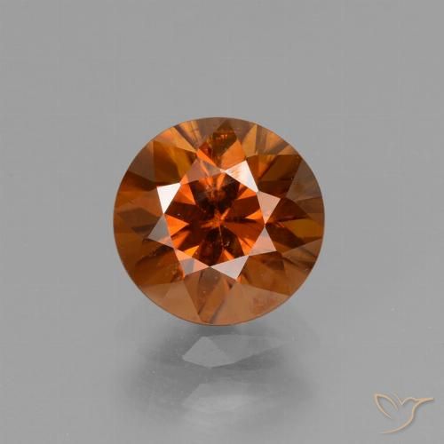 1.49ct Natural Reddish Orange Zircon, Round, VS