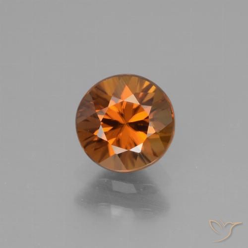 1.14ct Natural Deep Orange Zircon, Round, VVS