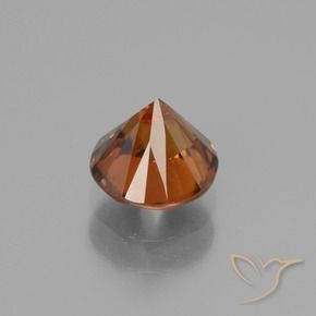 Zircon Gemstone in 6 mm (calibrated) Size for Sale, Zircon Stone in Deep Orange Color