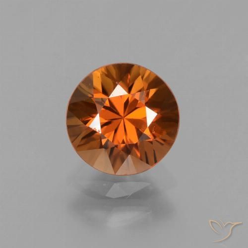 1.69ct Natural Medium Orange Zircon, Round, VVS