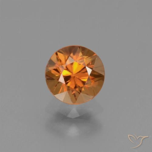 1.12ct Natural Medium Orange Zircon, Round, VVS
