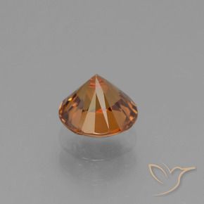 Zircon Gemstone in 5.7 mm Size for Sale, Zircon Stone in Medium Orange Color
