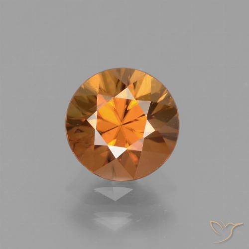 1.63ct Natural Deep Orange Zircon, Round, VS