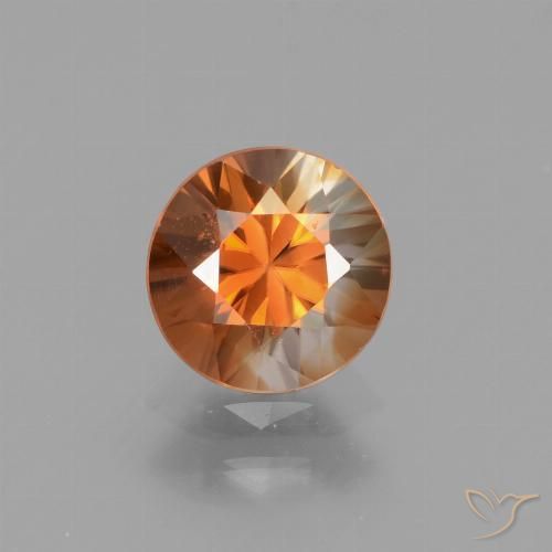 1.47ct Natural Medium Orange Zircon, Round, VVS